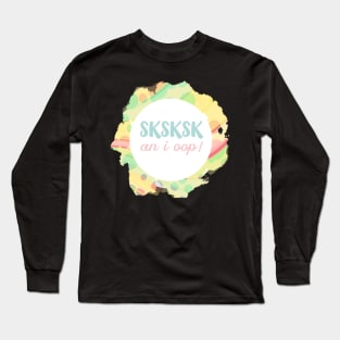 An I Oop Vintage Retro Beachy Vibes Pastel SKSKSK Gifts for Girls Teens Long Sleeve T-Shirt